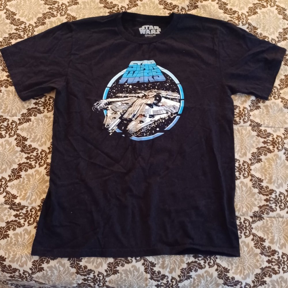 Star Wars Millennium Falcon Black T-Shirt Pre-Owned Size XL 2021